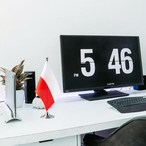 Poland Flag Polish Flags, Small Mini Desk Flag for Table Office Classroom Home Decorations