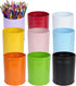 9 Pack Metal Pen Holders, Colorful Desktop Pencil Cups, Mini Pencil Bucket, Makeup Brush Storage Organizers, Crayon