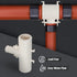 QQSU3431-5 Plastic PEX Poly Alloy Reducing Tee Barb Pipe Fitting, 3/4'' x 3/4'' x 1/2'', White (5 Pack)
