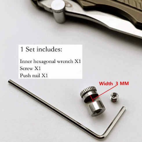 edcfans 3 Pack Thumb Stud Replacement for Buck 110 Knife with Hex Wrench (Black, Silver, Brass)