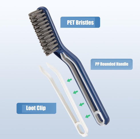 Cleaner Scrub Brush, Stiff Angled Bristles for Gap Cleaning, Grout Cleaner Brush for Showers (Blue-2 PCS)