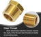 2pcs 1/2 Inch NPT Male to 3/8 Inch NPT Female Brass Pipe Fitting Reducing Hex Head Hose Adapter