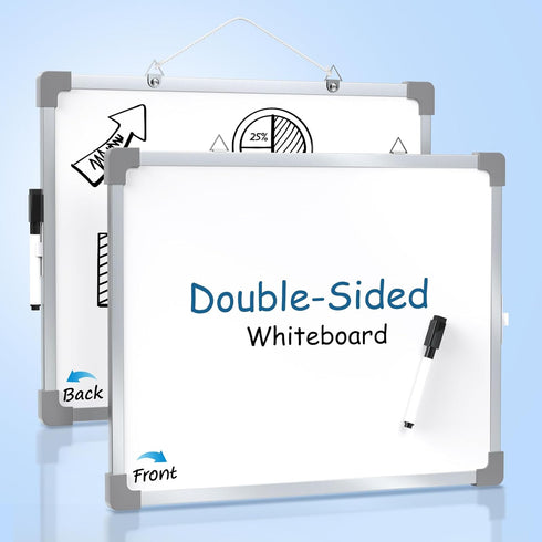 MaxGear Small White Board, 11"x14" Double-Sided Dry Erase Board, Mini Portable Writing Board for School Home Office