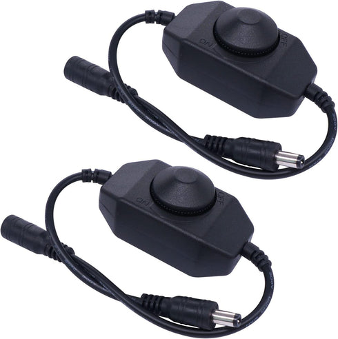 weideer 2Pcs DC12V-24V LED Strip Lights Dimmer Switch PWM Rotary Dimmer Controller