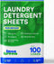 Eco Washer Sheets Detergent - 100 Loads, Zero Plastic Jugs, No Mess
