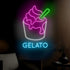 Open Gelato Ice Cream Shop Led Sign, Gelato Ice Cream Wall Led