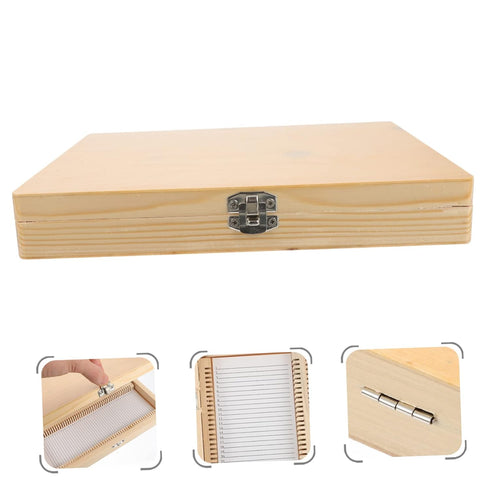 Wooden Microscope Slide Storage Box, Specimen Organizer with Lid for Laboratory, Classroom, Home Use