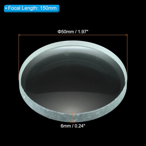 PATIKIL 6" (150mm) Focal Length Double Concave Lens, 3 Pack 50mm Diameter 6mm Height Glass Optically Polished Round Edges Lens for Physics Experiment, Clear