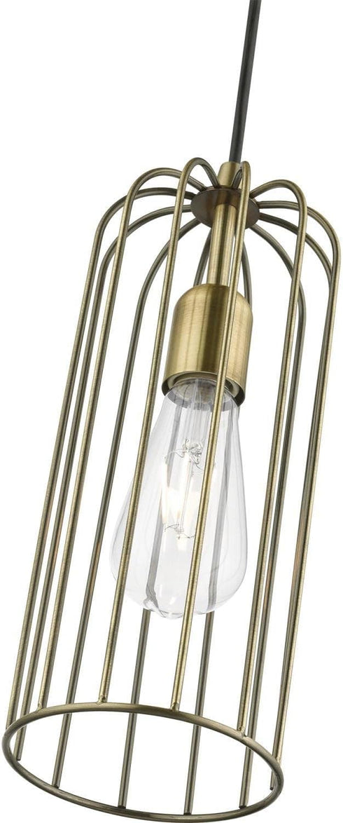1 (49713-01) Livex Lighting Glenbrook Light Pendant in Antique Brass