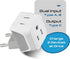 Ceptics European Travel Plug Adapter, Ultra Compact Charger for USA to Type C Countries such as Italy, White