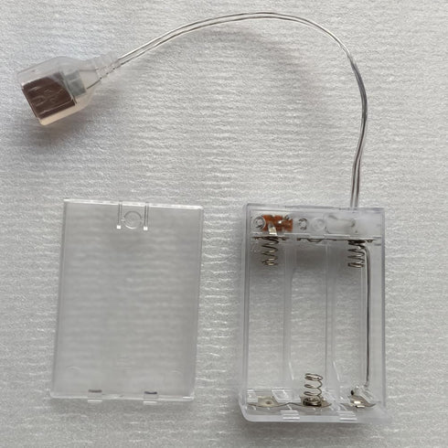 DENGJIANHD Pack Sign,5V Connection,3AA (3AA-Transparent) Portable USB Battery for LED Neon Power Supply with USB