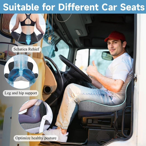 dunlips Tailbone Memory Foam Seat Cushion for Truck Drivers, Office Chairs, Car Seats Ergonomic Chair Cushion, Sciatica