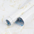 White Marble Contact Paper, 15.7"x78.7", Glossy Peel and Stick Wallpaper with Yellow Marble Grain for Decor
