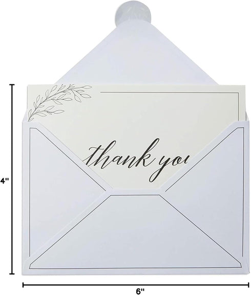 Pipilo Press 4 6 48-Pack, Set Sympathy Thank You Cards with Envelopes & Sticker Seals for Funeral - x in, Black & White