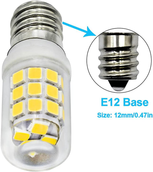 E12 LED Fridge Water Dispenser Light Bulb, 2W (15W Replacement), 120V T5 Tubular Appliance Bulb, 6000K Daylight White,