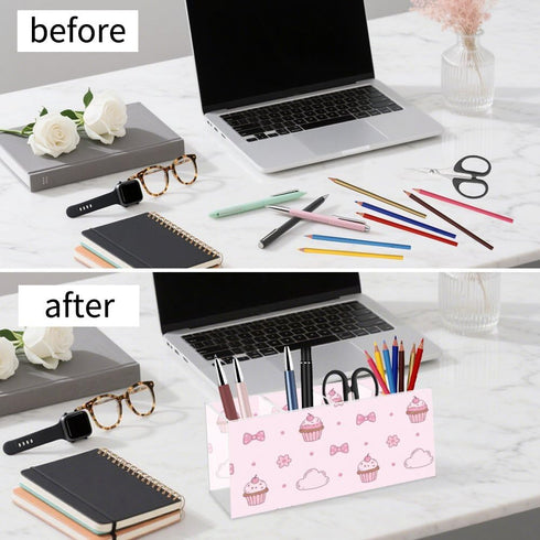 Generic Packet Coquette Bows Sweet Cupcakes Pastel Pencil Box Acrylic Shower Caddy Drink Organizer Pen Holders