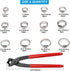 210pcs Single Ear Hose Clamp with Pincers Crimper Tool, 12 Size 6-36.1mm 304 Stainless Steel Assortment Kit