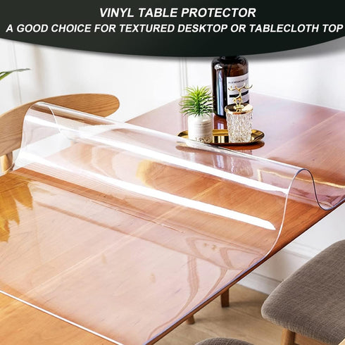 HYTESCO 1.5 mm 12x18 Inch Clear PVC Table Protector Thick Transparent Vinyl Pad Crystal Plastic Desk Protector