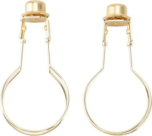 Bulb Bulb 2pcs Clip On Lampshade Holder, Clip Adapter Metal Firm Fixing with Finial Top for Floor Lamp (Golden)