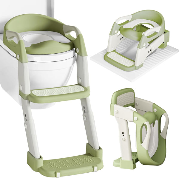 XIGGA 3 in 1 Potty Toilet Training Seat with 2-level Adjustable Steps, Equipped