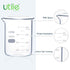 Utile 400ml Beaker Set, 12pcs Thickening Grass Beakers, Borosilicate 3.3 Glass with Printed Graduation