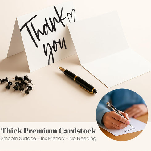 Kerpa 60 Pack 4x6 Inch Thank You Cards Bulk with Kraft Envelopes and Stickers Elegant Minimalist Designs, Perfect