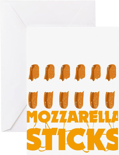 CafePress Mozzarella Sticks Cheese Lover Funn Greeting Cards Folded Greeting Cards (10-pack) Glossy