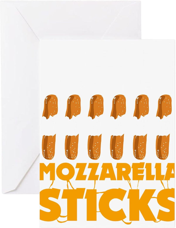 CafePress Mozzarella Sticks Cheese Lover Funn Greeting Cards Folded Greeting Cards (10-pack) Matte