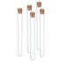 PATIKIL 13ml Plastic Test Tubes with Cork Stoppers, 5Pcs for Scientific Party Decoration, Clear