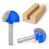 8Pcs Cemented Carbide Router Bit Cove Box for Woodworking, 1/4" Shank Round Nose, Cutting Diameter 1/4" to 1"