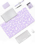 Cute Desk Pad - Aesthetic Kawaii Desk Mat, XL Purple Keyboard Pad, Cute Office Decor for Women, Desk Mat Purple -