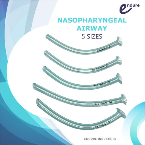 8 5 5 Packs Endure Complete Airway Emergency Kit - Sizes Berman OPA + Sizes Nasopharyngeal Airway + Lubricating Jelly