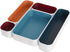 Three by Three Seattle 5 Piece Metal Organizer Tray Set for Storing Makeup, Stationery, and More