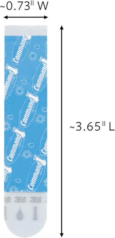 Command Water-Resistant Adhesive Refill Strips - Large (Pack of 12) for Bathroom Hooks & Shower Caddies