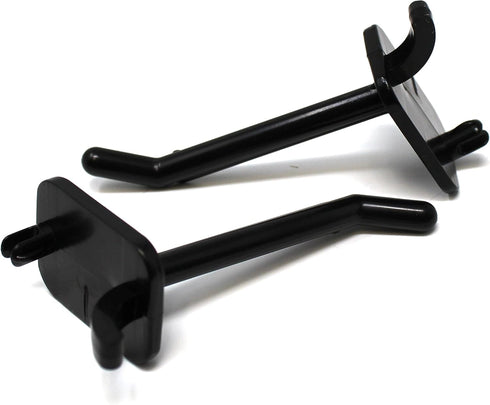 JSP Manufacturing 2" Plastic Pegboard Hooks, Black for Garage, Tools, Storage, Organization, and Crafts (25)