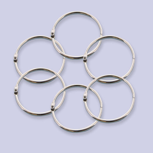 BAZIC Loose Leaf Binder Ring 1.5", Nickel Plated Steel Metal Ring for Flash Cards, 8/Pack