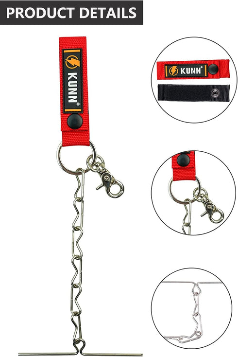 KUNN Dual-Use Electrical Tape Holder, Enhanced Fast Tape Holder Chain for Tool Belt with Keyring, Snap Loop
