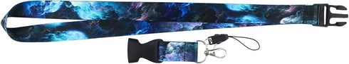 DMLSKY Blue Lanyard ID Badge Holder with Safe Release Buckle & Metal Clip for Adult Teen
