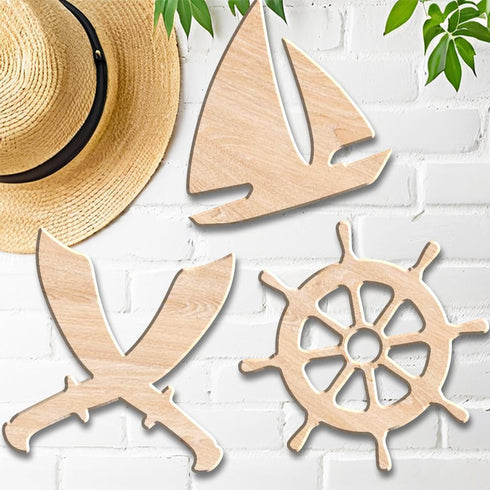 3PCS Sailboat 7.9x7.9 INFUNLY Nautical Acrylic Router Template Clear Router Inlay Template Ship Wheel Carving Templates
