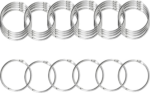 FavorFishFans Metallic Loose Leaf Binder Rings, Nickel Plated, for Flash Cards Rings, Office
