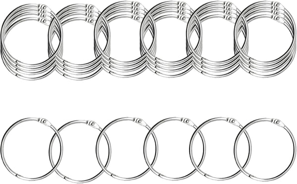 FavorFishFans Metallic Loose Leaf Binder Rings, Nickel Plated, for Flash Cards Rings, Office