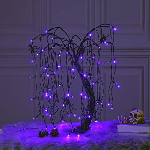 LIGHTSHARE 24-inch Halloween Willow Tree LED Spooky Bonsai Night Light,80 LED Lights,