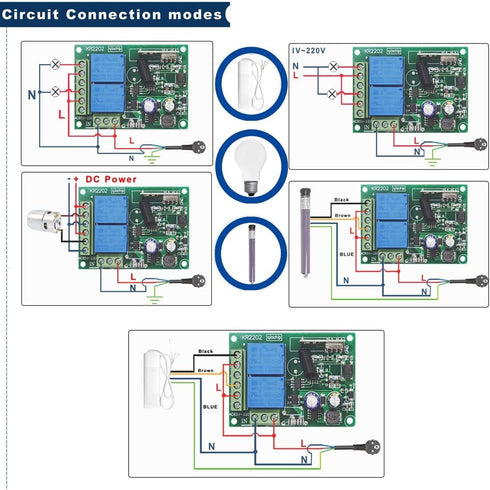 110V 120V 220V 2-Channel 433MHz 4 (KR2202) QIACHIP Wireless RF Remote Control Relay Switch Universal Receiver with pcs
