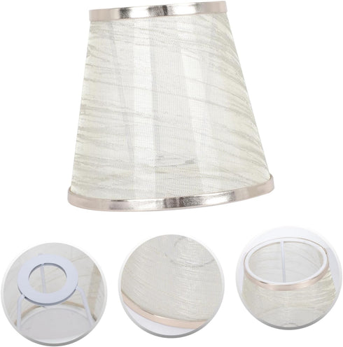 DOITOOL Cloth Lampshade Replacement Accessory Round Design Gold Trim for Home and Restaurant Lighting Versatile Light