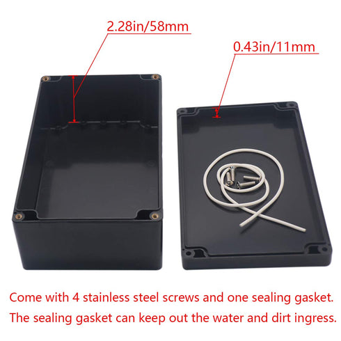 Junction Box IP65 Waterproof ABS Plastic Electrical Project Case, Project Box with 4 PCS M16 Cable Glands, 7.87 x 4.72