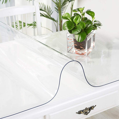 Icefire 1.5mm 30" 54 Inch Clear PVC Table Top Protector PVC Vinyl Polyester Rectangle Table Cover Wood Furniture Wooden