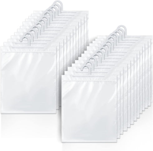 Hanging Storage Bags 24 Pack, Large Hook 10 x 12.5-inch Clear Plastic Bags for Classroom, Library and Pharmacy Use by tutata