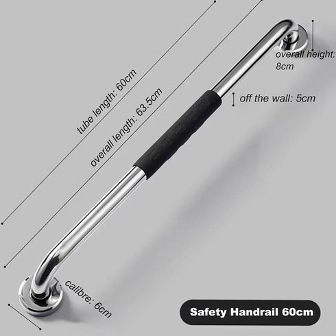 NGEWFGH 2 Pack 60cm) Shower Grab Bar, Wall Mounted Safety Hand Railing Stainless Steel Bath Handle Anti-Slip Bathtub