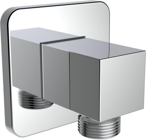 Aquaiaw Wall Supply Elbow with Flange, Tapered 1/2 NPT Female Inlet, Polished Chrome