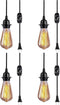 Mikniri Vintage Plug in Hanging Light Kit,4 Pack Industrial Style Pendant Lighting E26